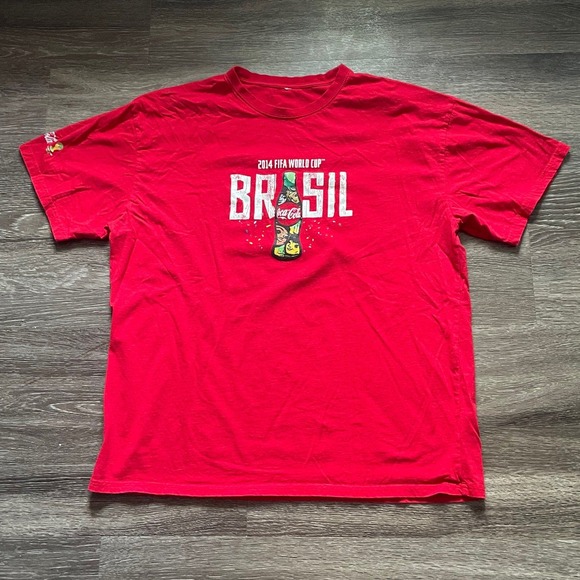 2014 Fifa World Cup Brazil Brasil Coca‎ Cola T Shirt Adult XL Graphic - Picture 1 of 6